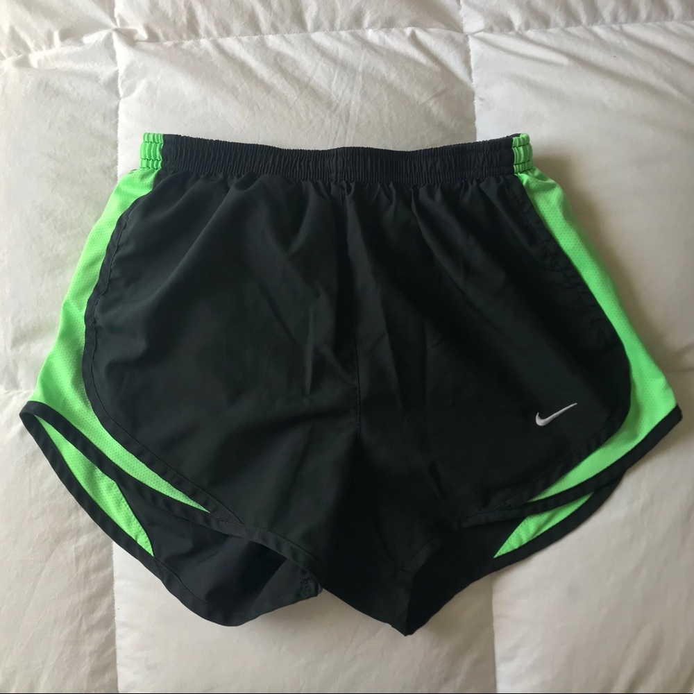 Nike Pro Running Shorts Lime Green and Black